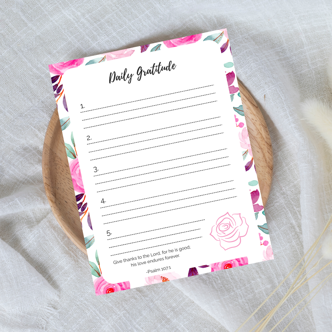daily gratitude journal on textured background