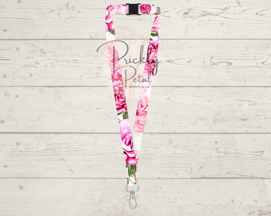 Rose Abundance Lanyard with breakaway clip