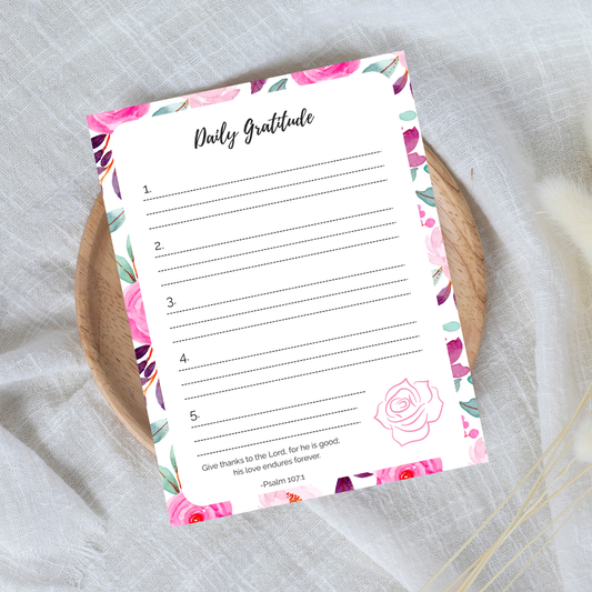 daily gratitude journal on textured background