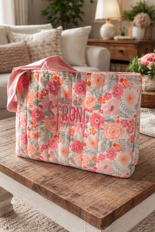 floral bible sleeve on wood table